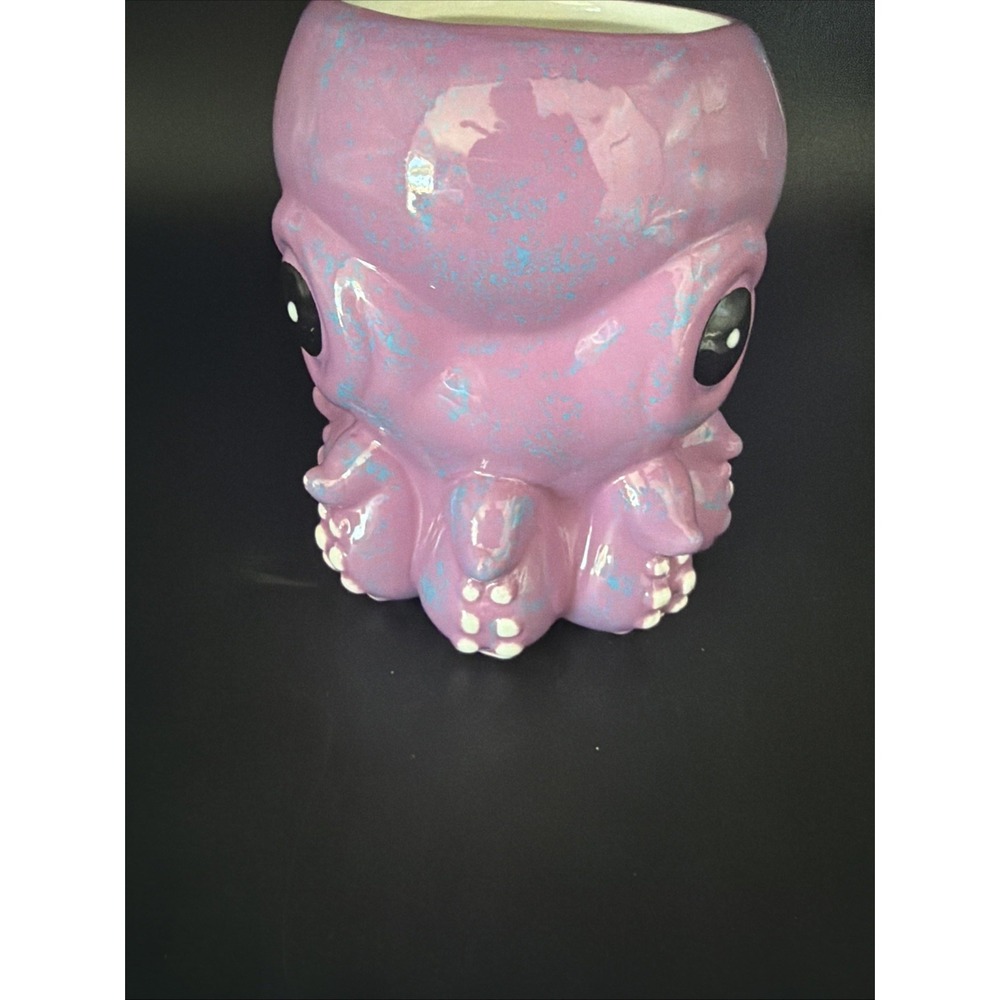 Large Purple/blue Ceramic Octopus Coffee Mug with Handle Raised Design Tea